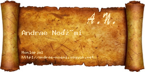 Andrae Noémi névjegykártya
